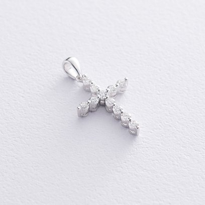 Золотой крестик с бриллиантами пб0238ri