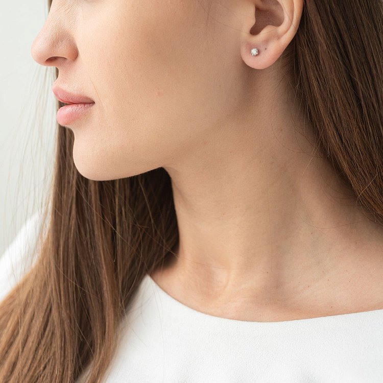 Золоті сережки-пусети (діамант) сб0211м від ювелірного магазину Онікс - 3