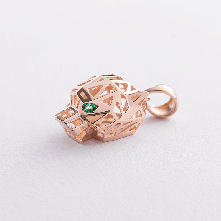 Підвіска "Пантера" у червоному золоті (фіаніти) п03835 від ювелірного магазину Онікс