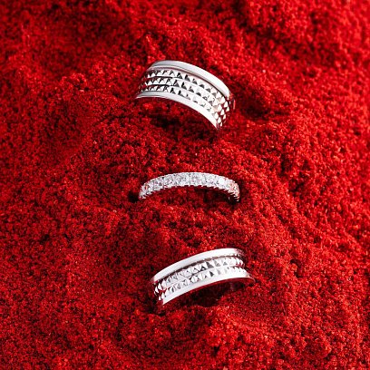 Срібна каблучка з доріжкою каміння (фіаніти) 8150 №11