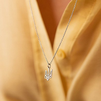 Кольє "Герб України - Тризуб" у сріблі 4056 №5