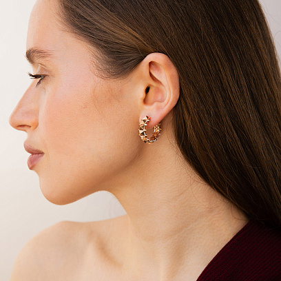 Серьги - кольца в красном золоте с09601 №2