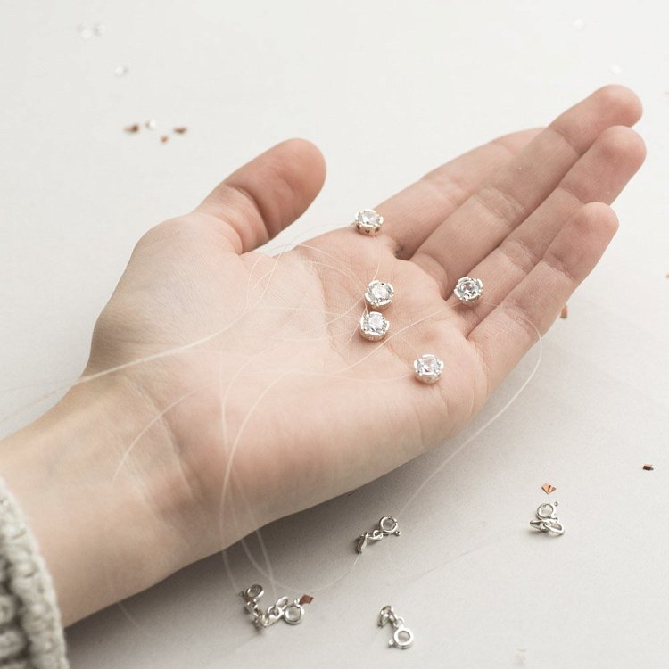 Камушек на леске (фианит) 18523 от ювелирного магазина Оникс - 5