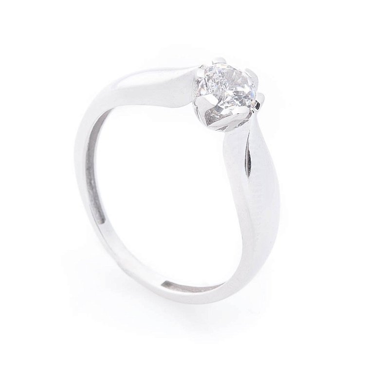 Золота заручальна каблучка з фіанітом к05373 від ювелірного магазину Онікс