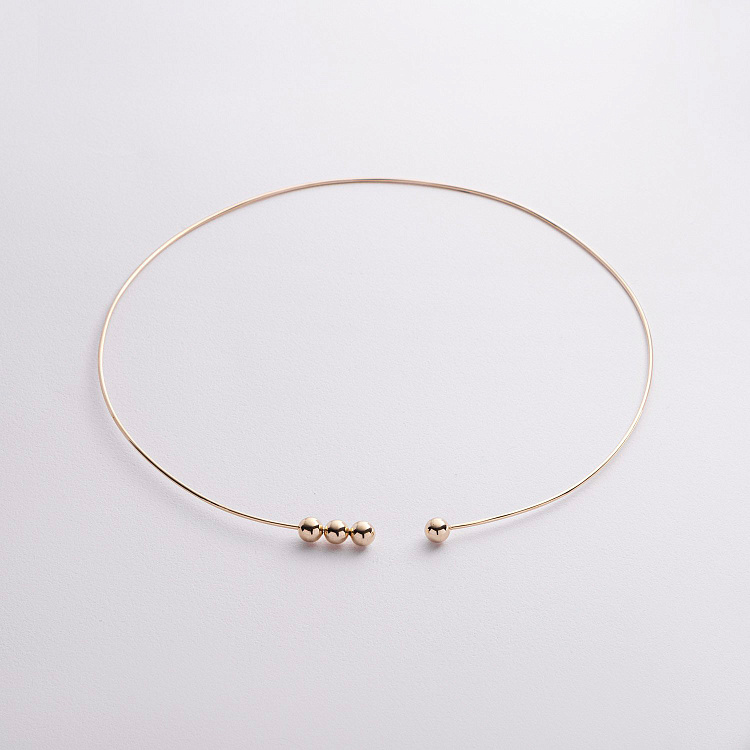 Кольє - чокер "Emilia" (жовте золото) з кульками кол02615 від ювелірного магазину Онікс