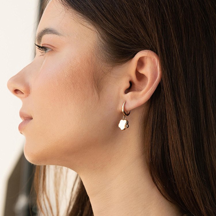 ﻿Золоті сережки "Квіточки" с07772 від ювелірного магазину Онікс - 1