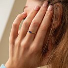 Золотое кольцо "Аннабель" с синим фианитом к07182 от ювелирного магазина Оникс - 9