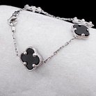 Браслет "Конюшина" з оніксом (родій) 14819 от ювелирного магазина Оникс - 1