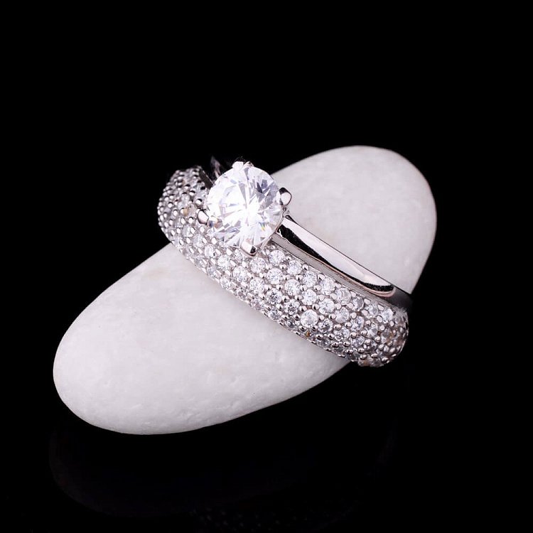 Помолвочное кольцо (фианиты) к03465 от ювелирного магазина Оникс - 2