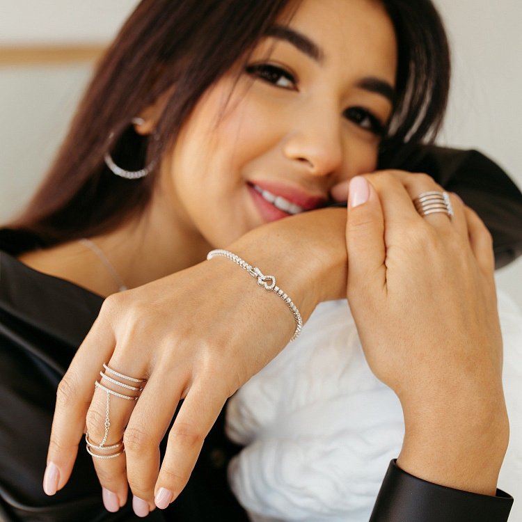 Золотий браслет "Серце" з діамантами бб0023са від ювелірного магазину Онікс - 2