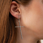 Серебряные серьги "Кресты" с белыми фианитами  3610 от ювелирного магазина Оникс - 7