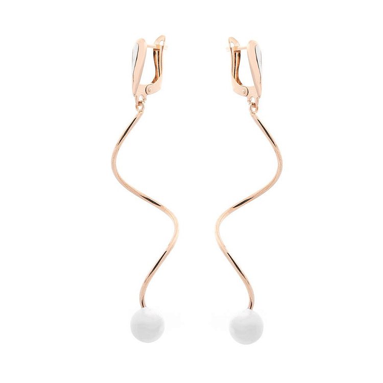 Золотые серьги на английской застежке с05304 от ювелирного магазина Оникс - 1