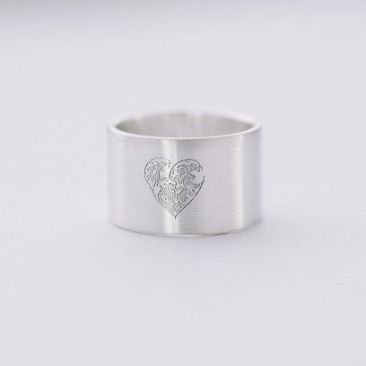 Серебряное кольцо с гравировкой "Волны любви" 112143л №4