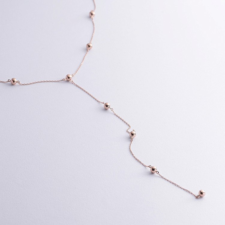 Колье - галстук "Шарики" в красном золоте кол02489 от ювелирного магазина Оникс