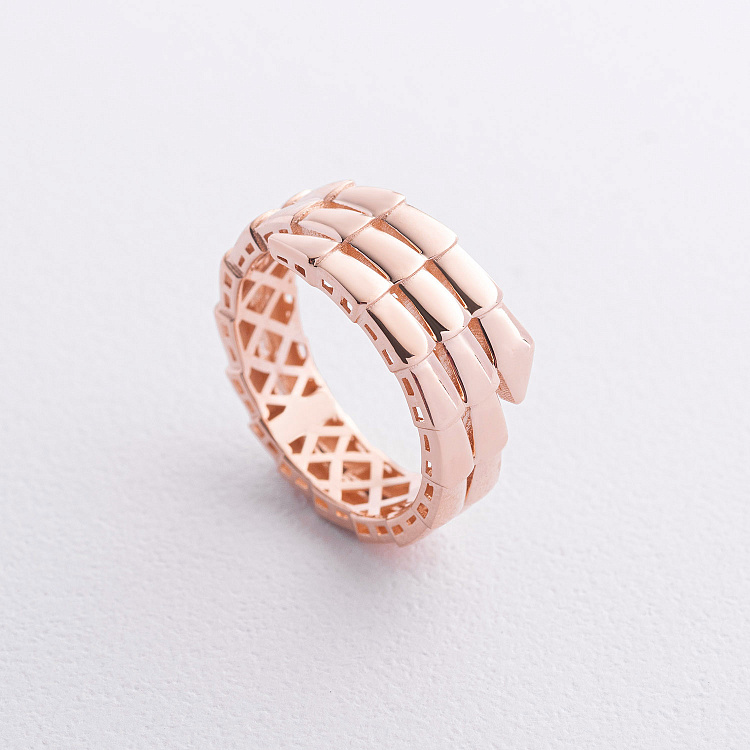 Каблучка "Змія" у червоному золоті к08408 від ювелірного магазину Онікс