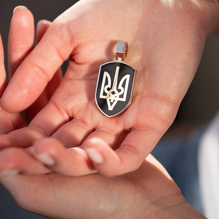 Кулон "Герб Украины - Тризуб. Гимн Украины" в красном золоте 129512400 - 1 Кулон "Герб Украины - Тризуб. Гимн Украины" в красном золоте 129512400 от ювелирного магазина Оникс - 1