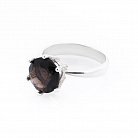 Заручальний срібний перстень з димчастим топазом 11808 от ювелирного магазина Оникс - 1