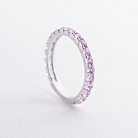 Серебряное кольцо с розовыми синтетическими сапфирами 1901/1р-PSPH от ювелирного магазина Оникс