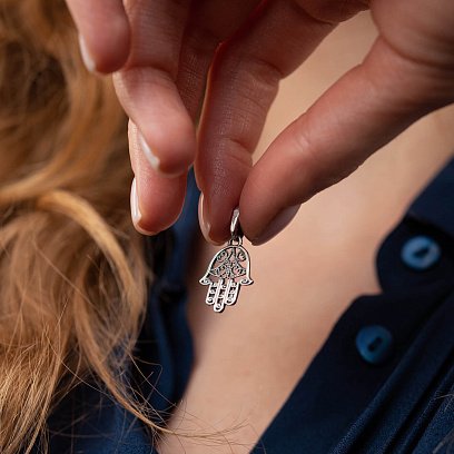 Серебряная подвеска "Хамса" 133117 №2