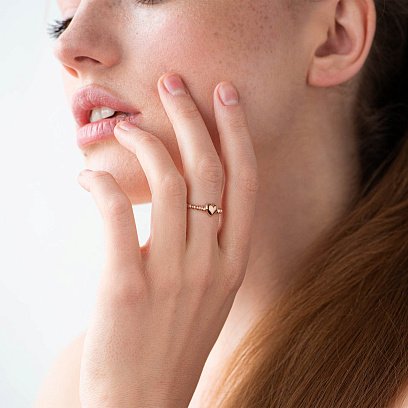 Золота каблучка "Серце" к06611 №3