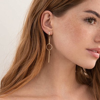 Сережки "Меліса" в жовтому золоті с07511 №3