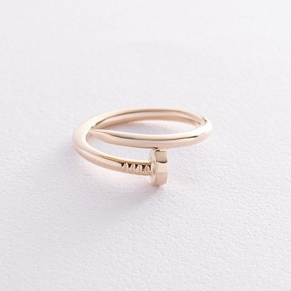 Кольцо "Гвоздь" в желтом золоте к07361 №3