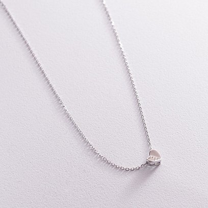 Серебряное колье "Сердечко" с фианитами 181171 №4