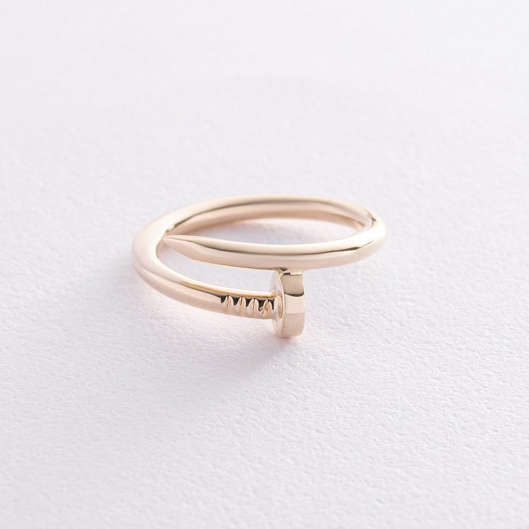 Кольцо "Гвоздь" в желтом золоте к07361 от ювелирного магазина Оникс - 3