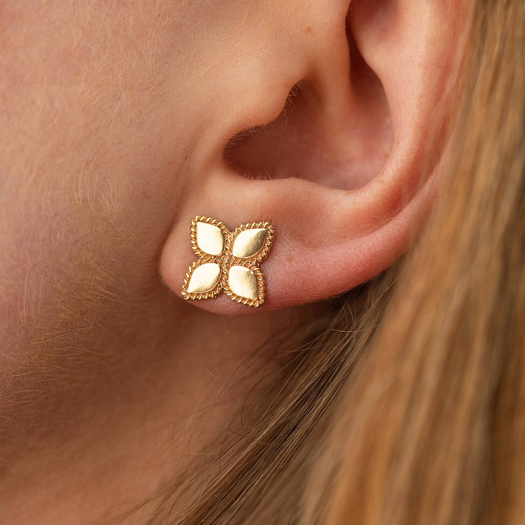 Золоті сережки - пусети "Конюшина" с09074 від ювелірного магазину Онікс - 3