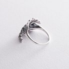 Серебряное кольцо "Листья" c чернением 111710 от ювелирного магазина Оникс - 1