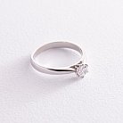 Помолвочное кольцо с фианитом (белое золото) к07171 от ювелирного магазина Оникс - 4