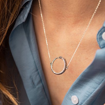 Срібне кольє "Змій Уроборос" 181256 №2