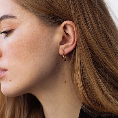 Серьги - пусеты "Келли" в красном золоте с07748 №2