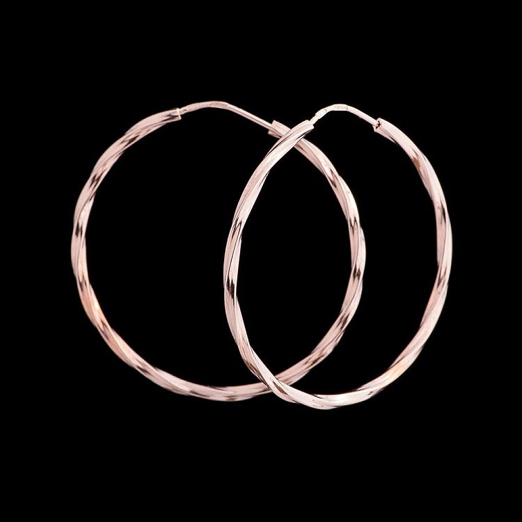 Золотые серьги "Кольца" (3.5см) с01598 от ювелирного магазина Оникс - 1