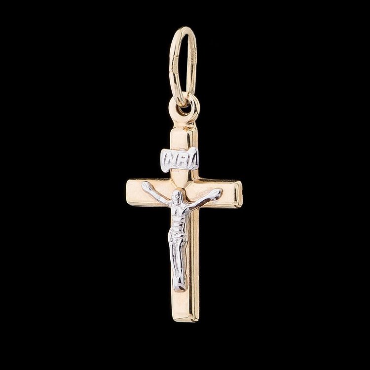 Золотой детский крестик с распятием п02101 от ювелирного магазина Оникс