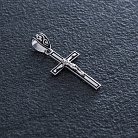 Серебряный крестик "Распятие. Спаси и Сохрани" с эмалью 1054 от ювелирного магазина Оникс - 3