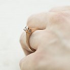 Золотое кольцо "Сердце" с фианитами к04997 от ювелирного магазина Оникс - 4