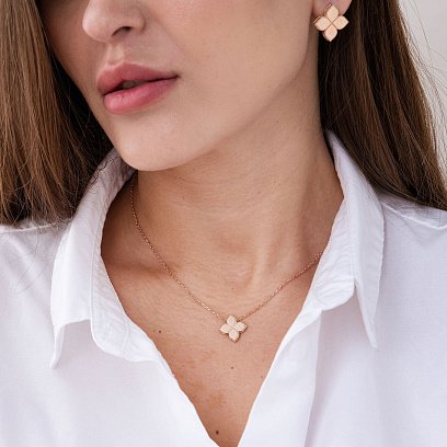 Золотое колье "Клевер" кол04281 №3