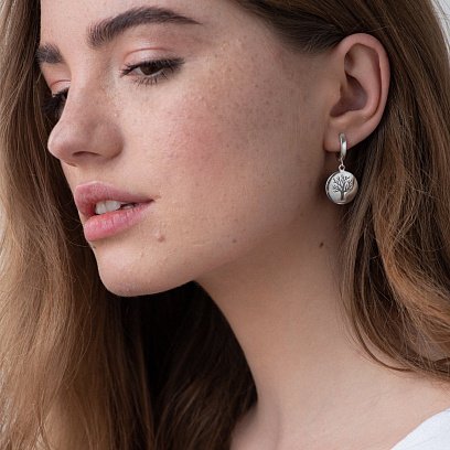 Серебряные серьги "Древо" 122692 №3