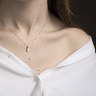 Золотой кулон с бриллиантом пб0176nl №3