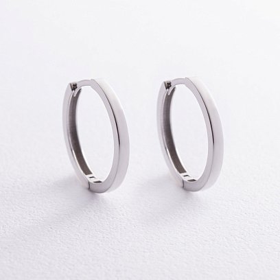 Серьги - кольца в белом золоте с08329