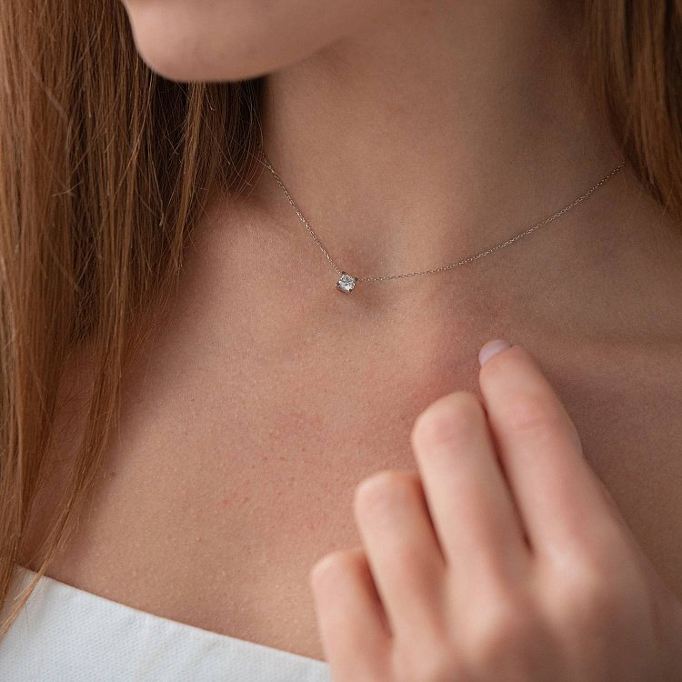 Золоте кольє з фіанітом кол01488 від ювелірного магазину Онікс - 2