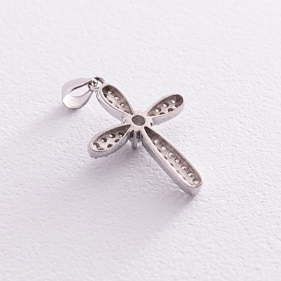 Серебряный крестик с фианитами 131911 №3