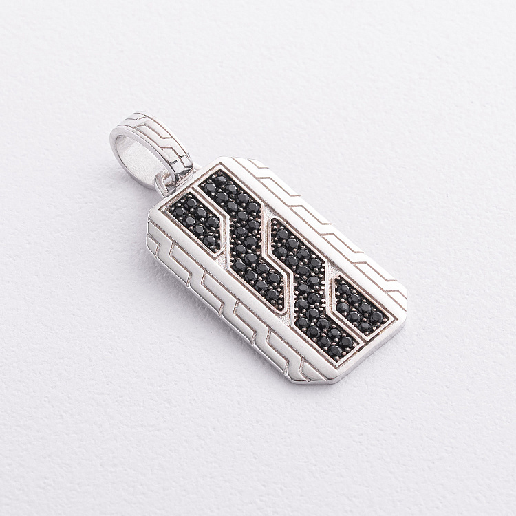 Срібний жетон з чорними фіанітами 1875 від ювелірного магазину Онікс