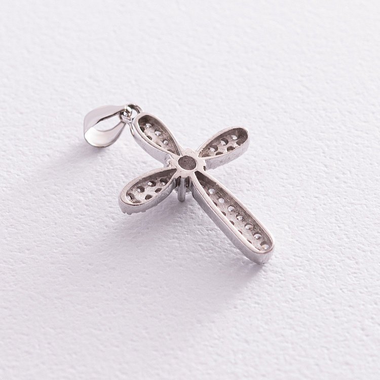 Серебряный крестик с фианитами 131911 от ювелирного магазина Оникс - 2