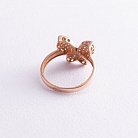 Золотое кольцо "Бабочка" с фианитами к05655 от ювелирного магазина Оникс - 1