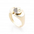 Золотое кольцо с фианитами к05214 от ювелирного магазина Оникс