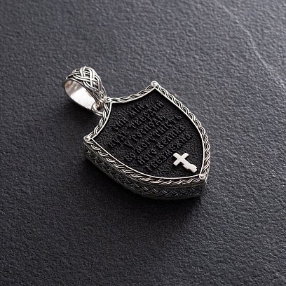 Срібний кулон "Св. Георгій Переможець" з ебеновим деревом 1270 №5