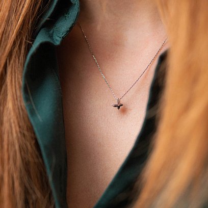 Колье "Бабочка" в белом золоте кол02148 №3