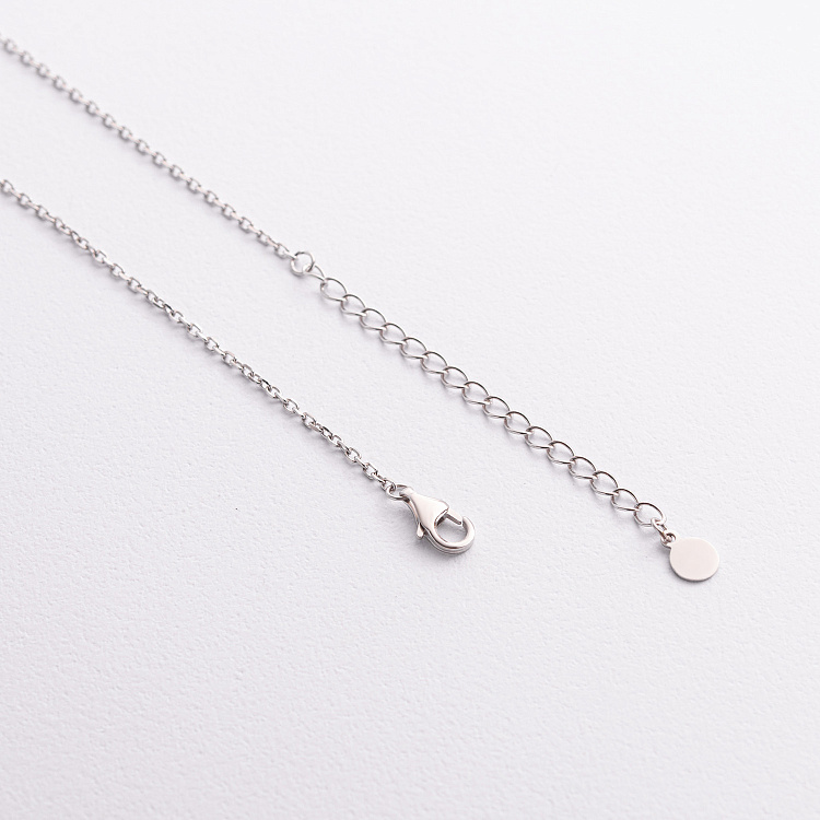 Серебряное колье "Клевер" с малахитом 181361 от ювелирного магазина Оникс - 2